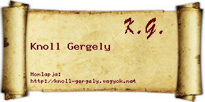 Knoll Gergely névjegykártya